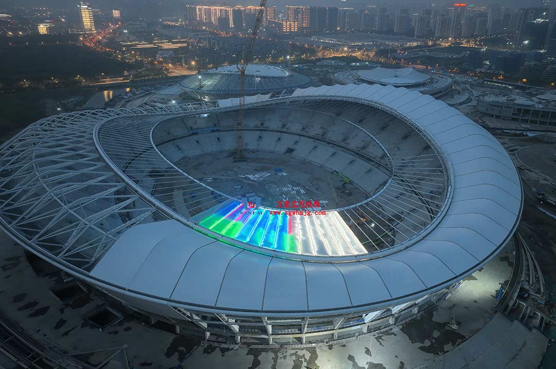太湖之畔，華燈初上|無錫奧體中心施工加速